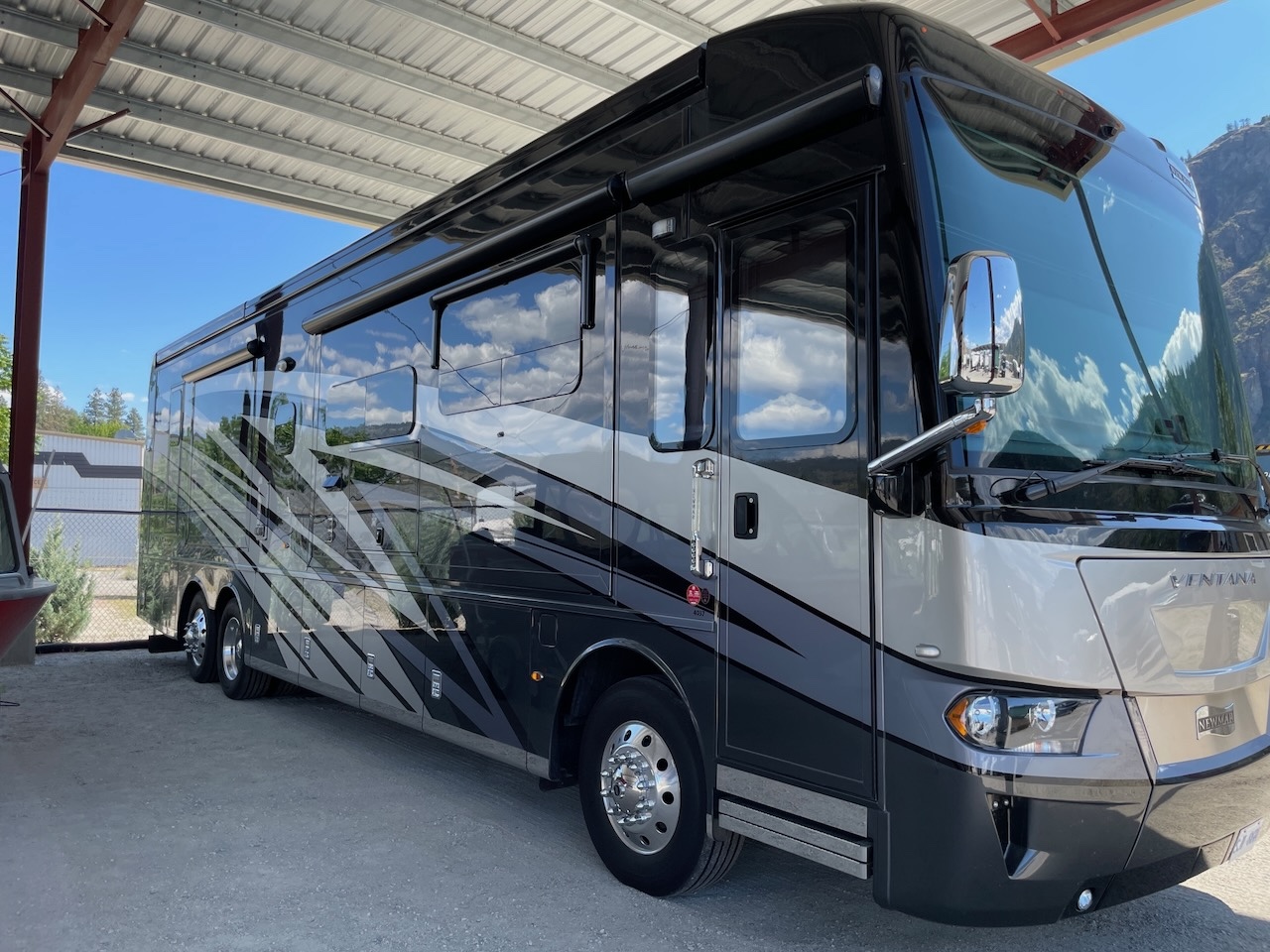 RV in covered storage facility in Okanagan Falls